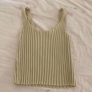NWOT Cream ribbed tank